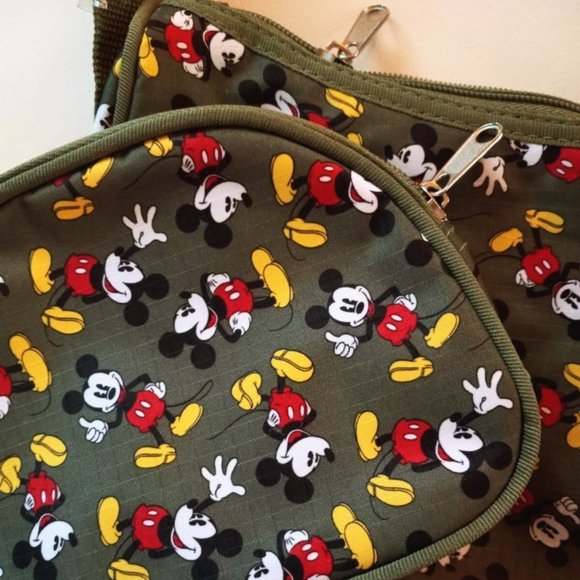 Disney Handbags - Disney Mickey Mouse Olive Green Canvas Handbag EUC EUC & Coin Purse NWOT